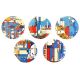 City By The Sea Button Set